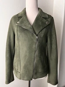 OLD NAVY Women's Sueded-Knit Moto Jacket - Green - Sz Small - EUC! - Picture 1 of 6