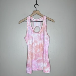 Athleta Women's Size Small Nitro Pink Tie Dye Back Cutout Racerback Tank Top - Picture 1 of 3