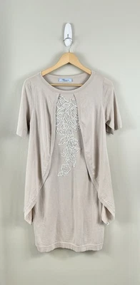 Vestido Blumarine Para Mujer Bordado Floral Beige Tostado Manga Corta Talla M/L? Italia Foto 1 de 4