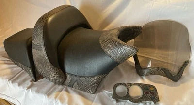 Rare 85-07 YAMAHA VMAX VMX12 V-Max 1200 Snakeskin python print Seat Windshield  - Image 1 of 4