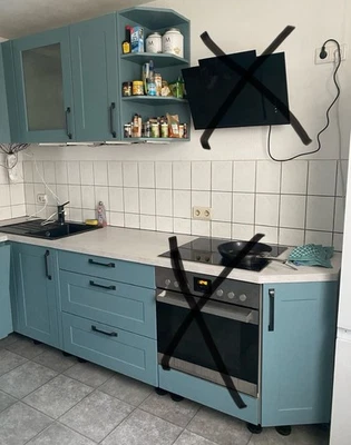 Nolte Küche Petrol Schwarz ohne Geräte  - Bild 1 von 4