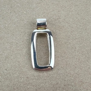 RAGE 925 Sterling Silber moderner geometrischer offener rechteckiger Anhänger - Bild 1 von 9