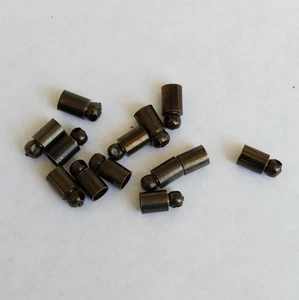 8x4mm Black Plated Miner Scratch Brass Cord Ends - Picture 1 of 8