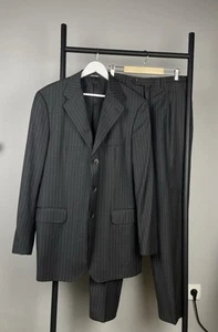 Lardini ing Loro Piana Mens Gray Striped 2 Piece Suit size 42R US / 52 EU - Picture 1 of 19