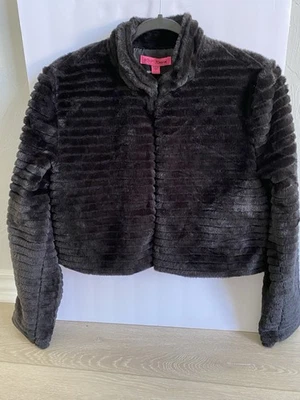 Betsey Johnson NWT Black Faux Fur Jacket- Size Small - Image 1 of 4