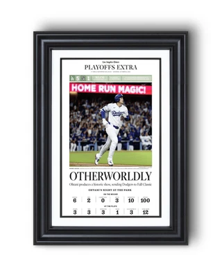 2025 LA Dodgers NLCS Champions "OTHERWORLDLY" Ohtani Historic Playoffs Framed Ne - Image 1 of 4