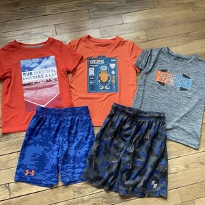 Boys Size 5 Under Armor Bundle Baseball Orange Blue And Grey NEW - Picture 1 of 10
