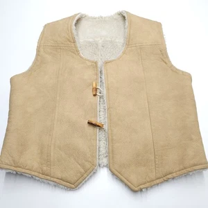 Vintage Frostline Kit Vest Mens Faux Leather Sherpa Broomfield Colorado  - Picture 1 of 10
