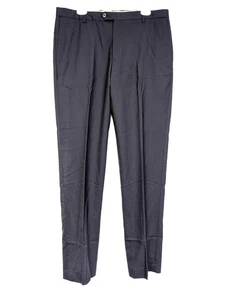 Lands End Men's Tailored Fit Wool Dress Pants 34x33 Navy Blue - Picture 1 of 12