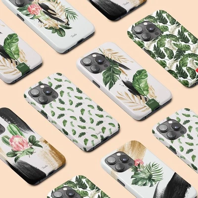 Персонализированный чехол для телефона iPhone 17 16 15 14 13 Pro Max тропические зеленые листья - Изображение 1 из 4