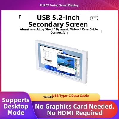 TURZX 5 2 Inch Portable IPS Monitor Secondary Screen with 1280x800 Resolution - Image 1 of 4