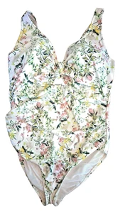 NipTuck Swim 1-Teiler Badeanzug Blumen Rüschen Bauch Kontrolle Cup D -12 Cruise Wear - Bild 1 von 7