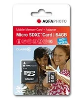 AgfaPhoto 64GB MicroSDXC 64 GB MicroSDXC Classe 10 Nero Extended 10582 - Immagine 1 di 1