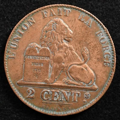 Bélgica 2 Céntimos 1864, Moneda, Inv#G674 Foto 1 de 2