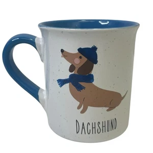 Love Your Mug Dackel Hund Schal Mütze blau innen Keramik Kaffeetasse 11 Unzen - Bild 1 von 9