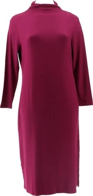 Attitudes Renee Finespun Ruched Neck Sheath Dress Winter Berry XL NWOT (634) - Image 1 of 4