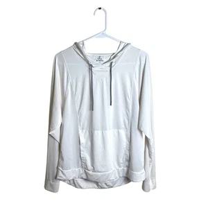 Prana Women's Hoodie White Sz S Stretch Pullover Long Sleeve Kangaroo Pocket - Picture 1 of 8