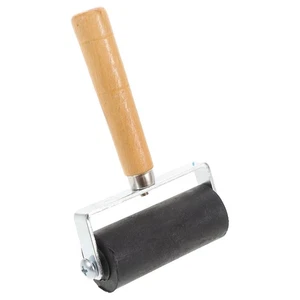 Rodillo de goma con mango de madera para herramientas de impresión de distribución uniforme de tinta - Imagen 1 de 12