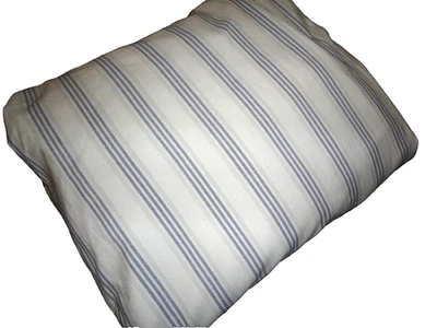 TOMMY HILFIGER BLUE & WHITE RAILROAD STRIPES (1) FULL FITTED SHEET  14" - Image 1 of 4