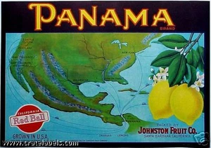 *Original* PANAMA Kanalschiff Route Santa Barbara Zitronenetikett KEINE KOPIE! - Bild 1 von 1