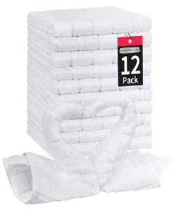 Microfiber Washcloths Face Towel 12 Pack White Towels Fingertip Washcloth Soft L - Picture 1 of 7