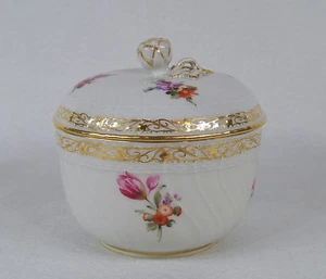Antique KPM Germany Hand Painted Flowers Sugar Bowl 19th century - Picture 1 of 9