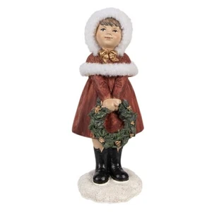 Weihnachten Figur Kind Mädchen Winterkinder rot 13 cm Clayre & Eef - Bild 1 von 3
