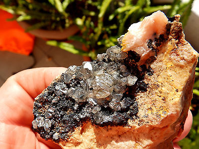 Minerales   Bonitos Cristales De Cerusita+galena+barita De Marruecos  -  8a15   • 12.43€