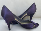 Nine West " Chic-To-Chic0" Purple Sateen Open Toe D?Orsay Stilettos -6M
