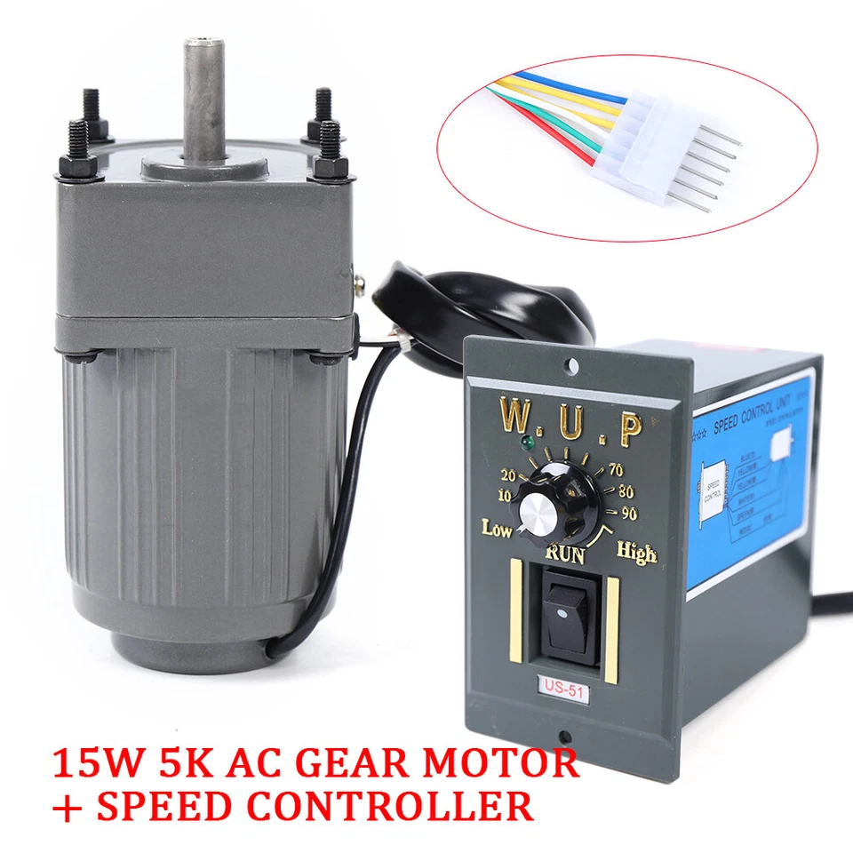 110V Gear AC Motor Reduction Gearbox w/ Speed Controller Single-phase 270RPM/min - Image 1 of 4