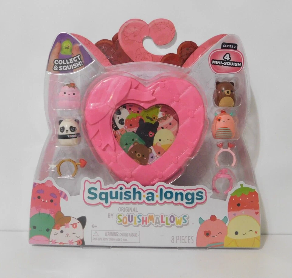Squishmallows Squishalongs Toys Valentine 8 Piece Set Collectibles Series 2