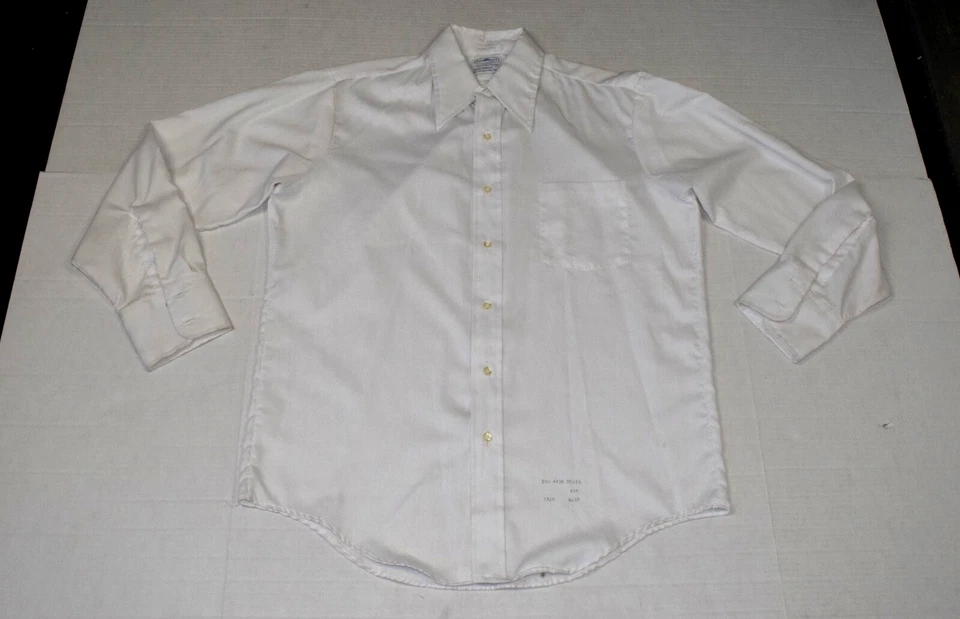 Vintage Leisure Shirt Size XL 60s Towncraft JC Penney Crisp White Barrel Cuffs - Image 1 of 4