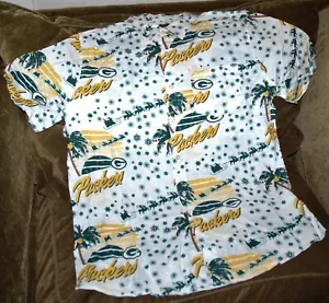 Green Bay Packers Winter tropical button up shirt men's medium NEW W TAGS NFL  - Picture 1 of 5