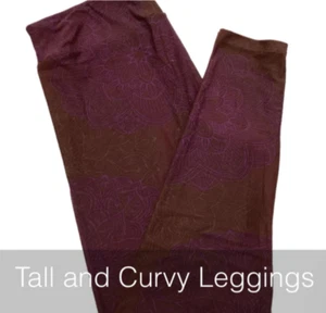 LuLaRoe Womens Leggings Size TC Dark Red Purple Mandalas Paisley Floral NWT - Picture 1 of 3