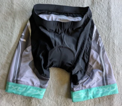 Pantalones Cortos de Ciclismo 2XU Triatlón Acolchados para Mujer M Negro Gris Verde Foto 1 de 4
