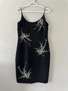 Maggy London VTG Floral Embroidered Spaghetti Strap Y2K Whimsigoth Fairycore 12 - Picture 1 of 10