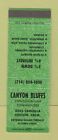 Matchbook Cover - Canyon Bluffs Condos Colton CA GREEN