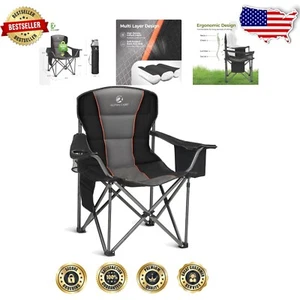 Oversized Heavy Duty Camping Chair with Built-in Cooler - Comfort Redefined - Picture 1 of 11