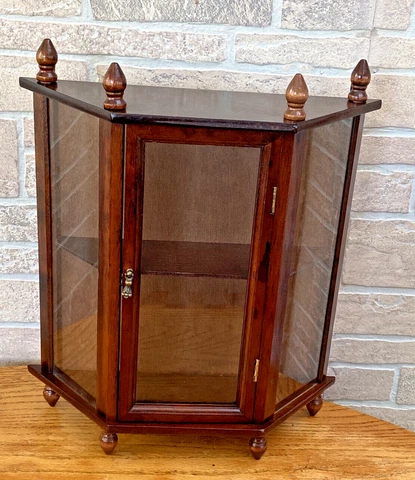 Vintage Curio Cabinet with Plaxiglass  Door & Sides Cover