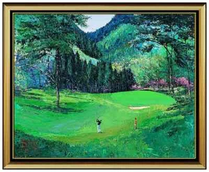 Mark King Original Acrylic Painting On Canvas Signed Golf Sports Artwork Large - Picture 1 of 5