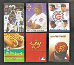 LOT CALENDRIER DE POCHE CHICAGO CUBS 2003 BOULANGER, 2004 SOSA, PRYOR, BOIS 2008 SORORIANO - Photo 1/1