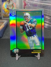 1998 BOWMAN CHROME FOOTBALL PEYTON MANNING #BCP-1 ROOKIE REFRACTOR RC PRINT LINE