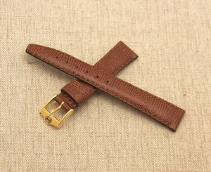 New Gucci 14 MM Light Brown Lizard Pattern on Genuine Leather Watch Band -14.110 - Picture 1 of 2