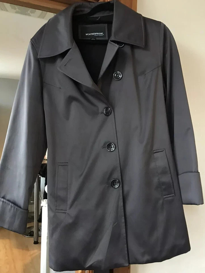 WATERPROOF GARMENT COMPANY SILVER GREY BELTED WAIST FULLY LINED SIZE L JACKET - Image 1 of 4