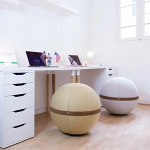 Bloon Tessuto Pelle Sfera Sedile Diametro 55-60 CM Esercizio Lavabile Nobile - Picture 1 of 4