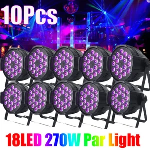 10 PIEZAS 270W 18 LED RGB Iluminación de Escenario PAR Haz de Luz DMX Fiesta Disco Luces DJ - Imagen 1 de 16