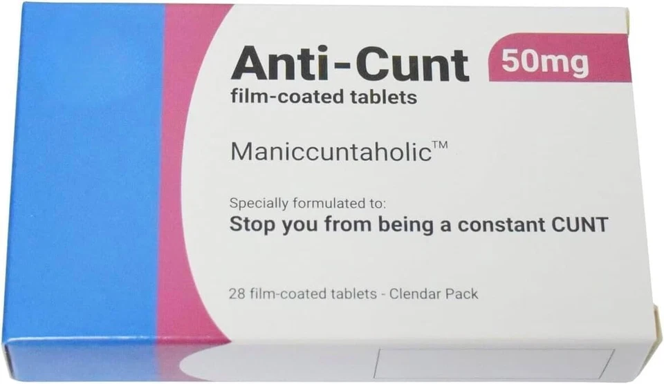 Funny Joke Pill Tablet Boxes Novelty Rude Prank Gag Friends Gift Box ANTI C*NT