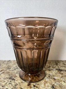 Beautiful Fostoria Hermitage Thumbprint Vase Amber Brown Footed Base 6” Tall - Picture 1 of 9