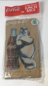 Coca-Cola Paper Lunch Bags 1998 Polar Bear Recycled Brown Collector - Picture 1 of 2