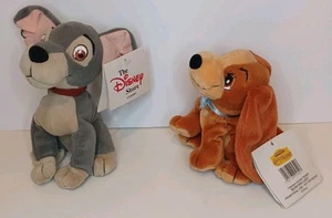 Disney Store Lady And The Tramp 8” Bean Bag Soft Toys Plush New Rare Retired - Picture 1 of 22